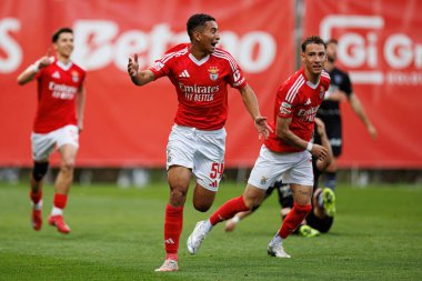 Francisco Neto ve Francisco Domingues, SL Benfica B ve Academico de Viseu FC takımları arasında oynanan Liga Portekiz 2 maçında gol attıktan sonra kutlama yaparken görüldü.
