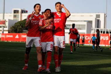 Jose Melro, Luan Farias ve Diogo Prioste, SL Benfica B ve Academico de Viseu FC takımları arasında oynanan Liga Portekiz 2 maçında gol üstüne gol atarken görüldü.