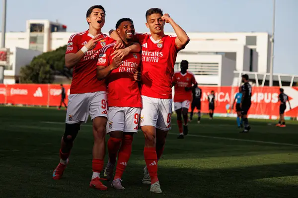 Jose Melro, Luan Farias ve Diogo Prioste, SL Benfica B ve Academico de Viseu FC takımları arasında oynanan Liga Portekiz 2 maçında gol üstüne gol atarken görüldü.