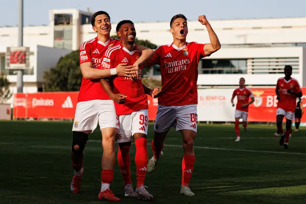 Jose Melro, Luan Farias ve Diogo Prioste, SL Benfica B ve Academico de Viseu FC takımları arasında oynanan Liga Portekiz 2 maçında gol üstüne gol atarken görüldü.