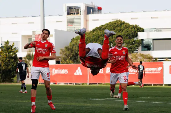Jose Melro, Luan Farias ve Diogo Prioste, SL Benfica B ve Academico de Viseu FC takımları arasında oynanan Liga Portekiz 2 maçında gol üstüne gol atarken görüldü.
