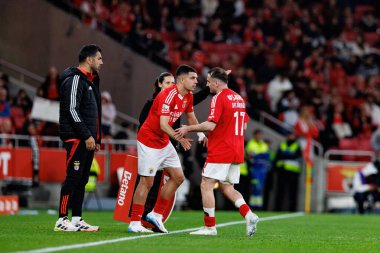 Zeki Amdouni ve Kerem Akturkoglu, Liga Portekiz maçı sırasında SL Benfica ve SC Farense (Maciej Rogowski)