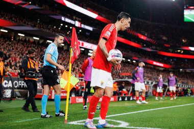 SL Benfica ve SC Farense (Maciej Rogowski) takımları arasında Liga Portekiz maçında görülen Angel Di Maria)