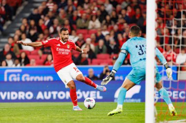 SL Benfica ve SC Farense (Maciej Rogowski) takımları arasında Liga Portekiz maçında Vangelis Pavlidis görüldü)