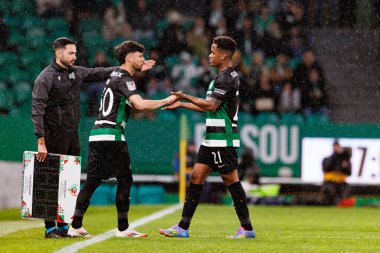 Biel ve Geny Catamo, Taca De Portugal maçında Estadio Jose Alvalade 'de (Maciej Rogowski) CP ve Rio Ave FC takımları arasında görüldü.)