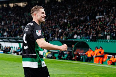 Viktor Gyokeres, Estadio Jose Alvalade 'deki (Maciej Rogowski) Sporting CP ve Rio Ave FC takımları arasındaki Taca De Portugal maçında gol attıktan sonra kutlama yaparken görüldü.)