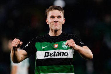 Viktor Gyokeres, Estadio Jose Alvalade 'deki (Maciej Rogowski) Sporting CP ve Rio Ave FC takımları arasındaki Taca De Portugal maçında gol attıktan sonra kutlama yaparken görüldü.)