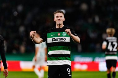 Viktor Gyokeres, Estadio Jose Alvalade 'deki (Maciej Rogowski) Sporting CP ve Rio Ave FC takımları arasındaki Taca De Portugal maçında gol attıktan sonra kutlama yaparken görüldü.)