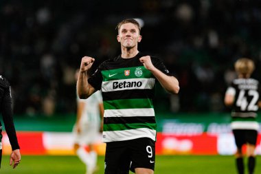 Viktor Gyokeres, Estadio Jose Alvalade 'deki (Maciej Rogowski) Sporting CP ve Rio Ave FC takımları arasındaki Taca De Portugal maçında gol attıktan sonra kutlama yaparken görüldü.)