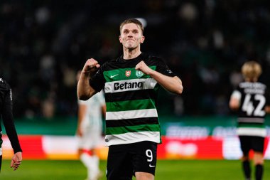 Viktor Gyokeres, Estadio Jose Alvalade 'deki (Maciej Rogowski) Sporting CP ve Rio Ave FC takımları arasındaki Taca De Portugal maçında gol attıktan sonra kutlama yaparken görüldü.)