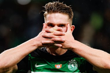 Viktor Gyokeres, Estadio Jose Alvalade 'deki (Maciej Rogowski) Sporting CP ve Rio Ave FC takımları arasındaki Taca De Portugal maçında gol attıktan sonra kutlama yaparken görüldü.)