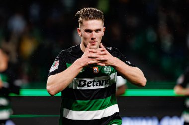 Viktor Gyokeres, Estadio Jose Alvalade 'deki (Maciej Rogowski) Sporting CP ve Rio Ave FC takımları arasındaki Taca De Portugal maçında gol attıktan sonra kutlama yaparken görüldü.)