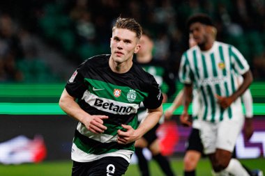 Viktor Gyokeres, Estadio Jose Alvalade 'deki (Maciej Rogowski) Sporting CP ve Rio Ave FC takımları arasındaki Taca De Portugal maçında gol attıktan sonra kutlama yaparken görüldü.)