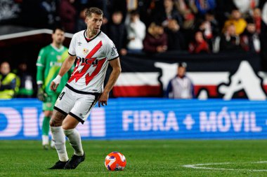 Florian Lejeune, Rayo Vallecano ve RCD Espanyol de Barcelona (Maciej Rogowski) takımları arasındaki maç sırasında görüldü.)