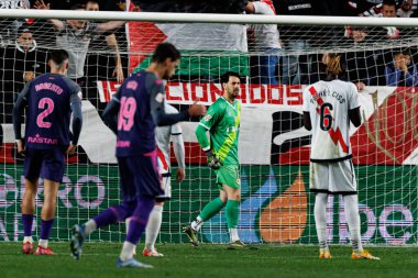 Augusto Batalla, Rayo Vallecano ve RCD Espanyol de Barcelona (Maciej Rogowski) takımları arasında oynanan EA SPORTS maçı sırasında görüldü.)