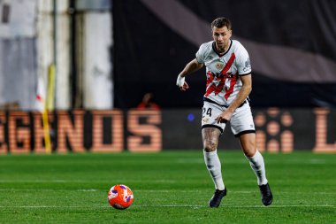 Florian Lejeune, Rayo Vallecano ve RCD Espanyol de Barcelona (Maciej Rogowski) takımları arasındaki maç sırasında görüldü.)