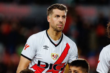 Florian Lejeune, Rayo Vallecano ve RCD Espanyol de Barcelona (Maciej Rogowski) takımları arasındaki maç sırasında görüldü.)