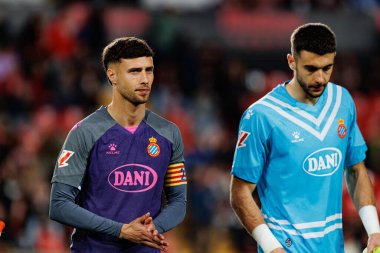 Javi Puado ve Joan Garcia, LaLiga EA SPORTS maçı sırasında Rayo Vallecano ve RCD Espanyol de Barcelona (Maciej Rogowski)