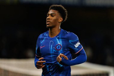 Josh Acheampong UEFA Konferans Ligi 'nde Chelsea FC ile Legia Warszawa (Maciej Rogowski) arasındaki çeyrek final maçında görüldü.)