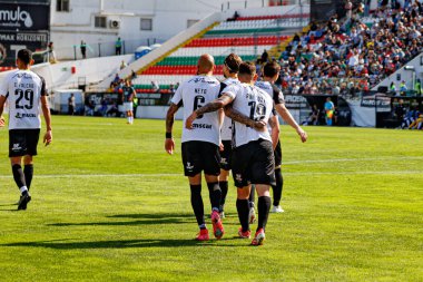 Angelo Neto ve Rui Costa, Liga Portekiz maçında Estrela Amadora ve SC Farense takımları arasında attıkları gol sonrasında Estadio Jose Gomes 'de (Maciej Rogowski)