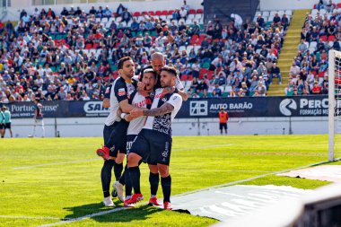 Farense oyuncuları Liga Portekiz maçında Estrela Amadora ve SC Farense takımları arasında Estadio Jose Gomes 'de (Maciej Rogowski)