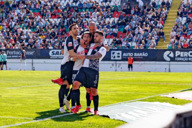 Farense oyuncuları Liga Portekiz maçında Estrela Amadora ve SC Farense takımları arasında Estadio Jose Gomes 'de (Maciej Rogowski)