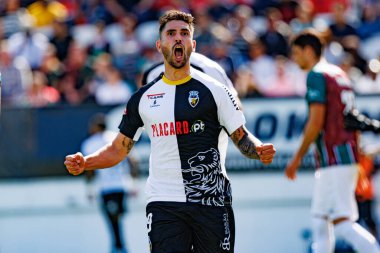 Rui Costa, Liga Portekiz maçında Estrela Amadora ve SC Farense takımları arasında attığı golün ardından Estadio Jose Gomes 'de (Maciej Rogowski)