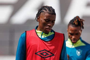 Manuel Keliano, Liga Portekiz maçı sırasında Estrela Amadora ve SC Farense takımları arasında Estadio Jose Gomes 'de (Maciej Rogowski)