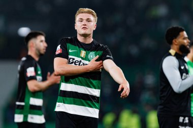 Conrad Harder, Liga Portekiz maçı sırasında Estadio Jose Alvalade 'de (Maciej Rogowski) Sporting CP ve SC Braga takımları arasında görüldü.)