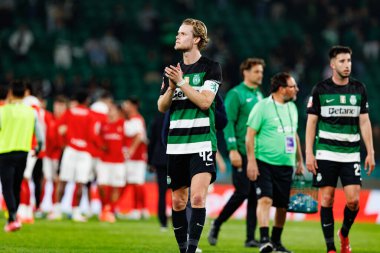 Morten Hjulmand, Liga Portekiz maçı sırasında Estadio Jose Alvalade 'de (Maciej Rogowski) Sporting CP ve SC Braga takımları arasında görüldü.)