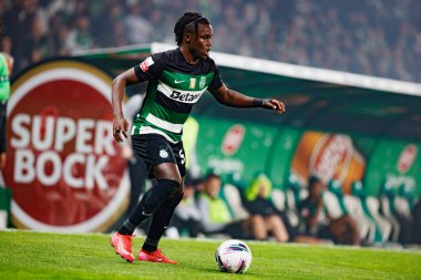 Estadio Jose Alvalade 'deki (Maciej Rogowski) Sporting CP ve SC Braga takımları arasında oynanan Liga Portekiz maçı sırasında Geovany Quenda görüldü.)