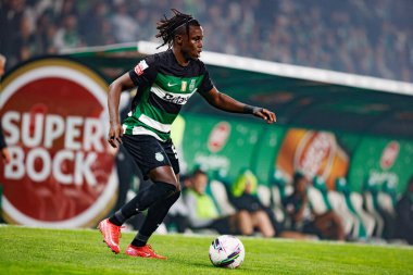 Estadio Jose Alvalade 'deki (Maciej Rogowski) Sporting CP ve SC Braga takımları arasında oynanan Liga Portekiz maçı sırasında Geovany Quenda görüldü.)