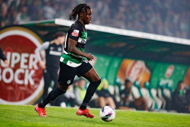 Estadio Jose Alvalade 'deki (Maciej Rogowski) Sporting CP ve SC Braga takımları arasında oynanan Liga Portekiz maçı sırasında Geovany Quenda görüldü.)