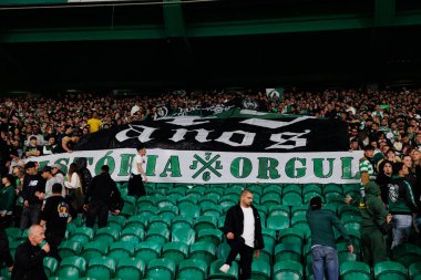 Estadio Jose Alvalade 'deki (Maciej Rogowski) Sportif CP ve SC Braga takımları arasında oynanan Liga Portekiz maçı sırasında Sportmenlerin taraftarları görülüyor)