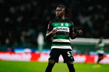 Estadio Jose Alvalade 'deki (Maciej Rogowski) Sporting CP ve SC Braga takımları arasında oynanan Liga Portekiz maçı sırasında Geovany Quenda görüldü.)