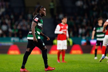 Estadio Jose Alvalade 'deki (Maciej Rogowski) Sporting CP ve SC Braga takımları arasında oynanan Liga Portekiz maçı sırasında Geovany Quenda görüldü.)