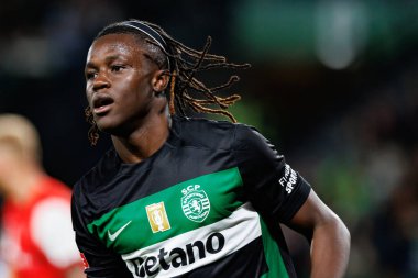 Estadio Jose Alvalade 'deki (Maciej Rogowski) Sporting CP ve SC Braga takımları arasında oynanan Liga Portekiz maçı sırasında Geovany Quenda görüldü.)