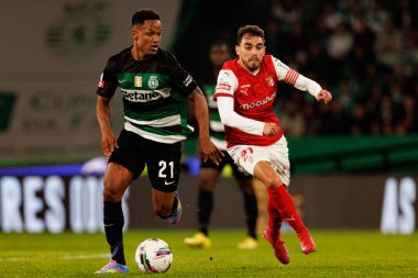 Cin Catamo ve Ricardo Horta, Liga Portekiz maçı sırasında Estadio Jose Alvalade 'de (Maciej Rogowski)