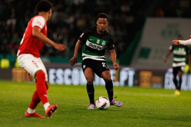 Estadio Jose Alvalade 'deki (Maciej Rogowski) Sporting CP ve SC Braga takımları arasında oynanan Liga Portekiz maçı sırasında görülen Geny Catamo)