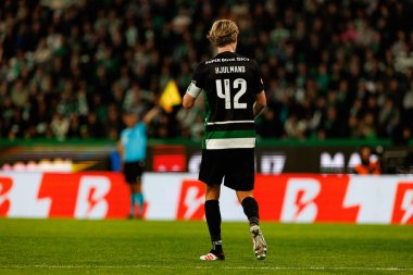 Morten Hjulmand, Liga Portekiz maçı sırasında Estadio Jose Alvalade 'de (Maciej Rogowski) Sporting CP ve SC Braga takımları arasında görüldü.)