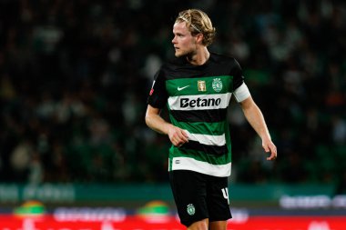 Morten Hjulmand, Liga Portekiz maçı sırasında Estadio Jose Alvalade 'de (Maciej Rogowski) Sporting CP ve SC Braga takımları arasında görüldü.)