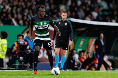 Estadio Jose Alvalade 'deki (Maciej Rogowski) Sporting CP ve SC Braga takımları arasında oynanan Liga Portekiz maçı sırasında Geovany Quenda görüldü.)