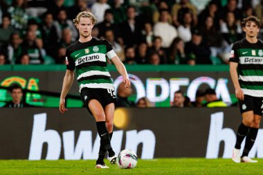 Morten Hjulmand, Liga Portekiz maçı sırasında Estadio Jose Alvalade 'de (Maciej Rogowski) Sporting CP ve SC Braga takımları arasında görüldü.)
