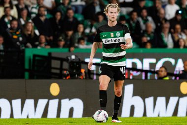 Morten Hjulmand, Liga Portekiz maçı sırasında Estadio Jose Alvalade 'de (Maciej Rogowski) Sporting CP ve SC Braga takımları arasında görüldü.)