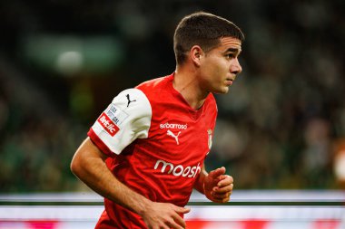 Victor Gomez, Liga Portekiz maçı sırasında Estadio Jose Alvalade 'de (Maciej Rogowski) Sporting CP ve SC Braga takımları arasında görüldü.)