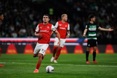Victor Gomez, Liga Portekiz maçı sırasında Estadio Jose Alvalade 'de (Maciej Rogowski) Sporting CP ve SC Braga takımları arasında görüldü.)