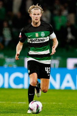 Morten Hjulmand, Liga Portekiz maçı sırasında Estadio Jose Alvalade 'de (Maciej Rogowski) Sporting CP ve SC Braga takımları arasında görüldü.)