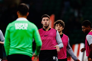Goncalo Inacio, Liga Portekiz maçı sırasında Estadio Jose Alvalade 'de (Maciej Rogowski) Sporting CP ve SC Braga takımları arasında görüldü.)