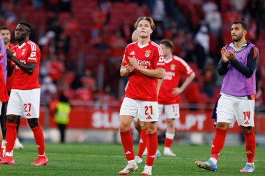 Andreas Schjelderup, Liga Portekiz maçı sırasında SL Benfica ve FC Arouca (Maciej Rogowski) takımları arasında görüldü.)