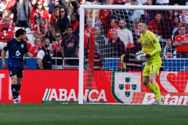 Anatoliy Trubin Liga Portekiz maçı sırasında SL Benfica ve FC Arouca (Maciej Rogowski) takımları arasında görüldü.)